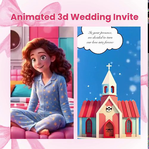 3D Animated Wedding Invitation Card - Etsy