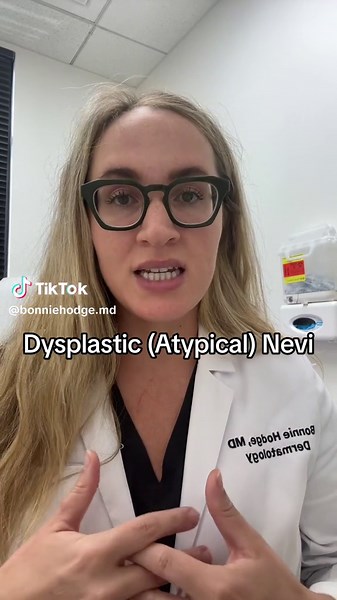 Dysplastic (or atypical) nevi. I diagnose these all the time and have this same conversation almost daily. Happy to help answer questions. This confused dermatologists for many decades, so it can certainly be confusing for patients. #atypicalnevus #atypical #nevus #dysplastic #nevus #moles #skin #skincancer #dermatologist #melanoma