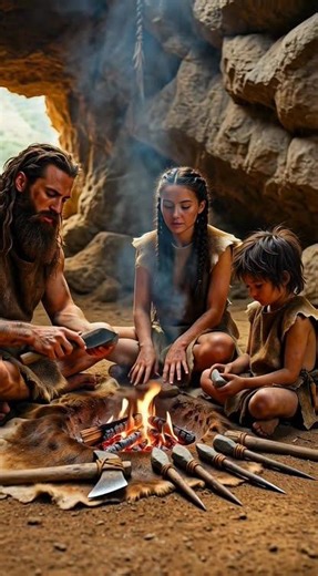 Daily life in 10,000 BC #shorts #earlyhumans #history #ancienthistory