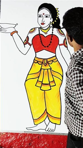 Beautiful lady drawing easy #art #painting #shots