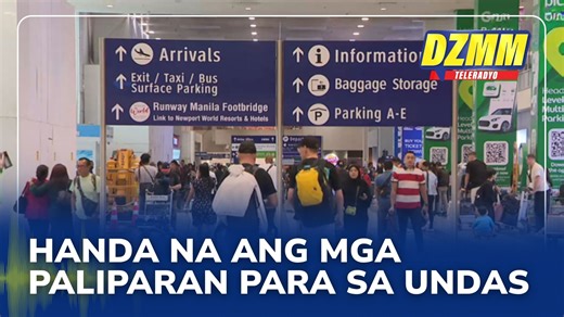 Nakahanda na ang mga paliparan sa dagsa ng mga aalis na pasahero para sa #Undas2025, ayon sa Manila International Airport Authority (MIAA). Pumapalo na sa 30K pasahero kada araw ang dumadating sa mga paliparan at inaasahang aakyat pa umano ito sa 150K. Follow na sa DZMM Teleradyo Facebook page para sa balitang kumpirmado at serbisyong sigurado. | DZMM Teleradyo