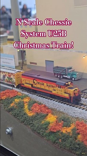 N Scale C&O Chessie System U25B Christmas Train Passes Power Plant!