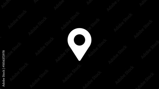 Tourism and travel concept location down animation. GPS icon motion. Location, Map , Pin, Hotel video footage. Animated Location pin appearing.