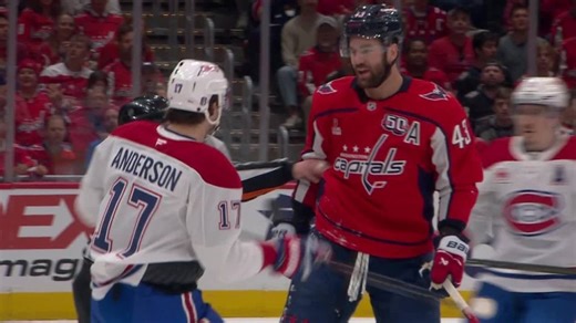 Canadiens’ Anderson and Capitals’ Wilson get into dust up after big hit