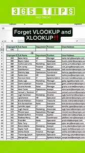 Forget vlookup and xlookup #reelsfbviral #fbreels #reelsfb #exceltricks #reels #learnexcel #tipsandtricks #exceltips #tutorial | 365 Tips & Tricks