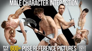 600  Male Character Interaction Reference Pictures