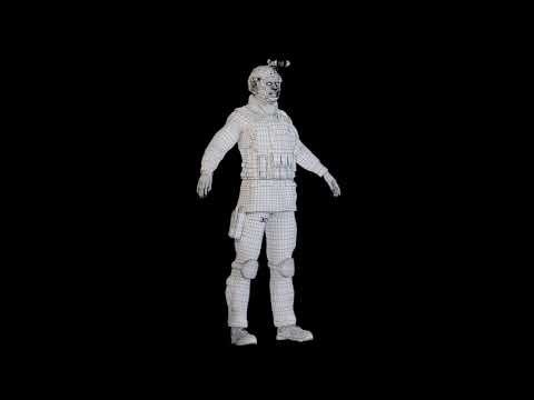 Jabari 3D Soldier Character Turnaround | Realistic Military Model | Game Ready
