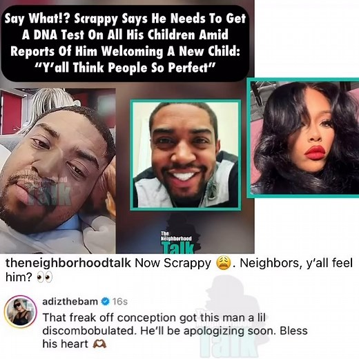 The Neighborhood Talk on Instagram: "Oop! Bambi dropped by and says Scrappy is probably confused from making a baby during a freak off  **we do not condone bullying or hate speech**"