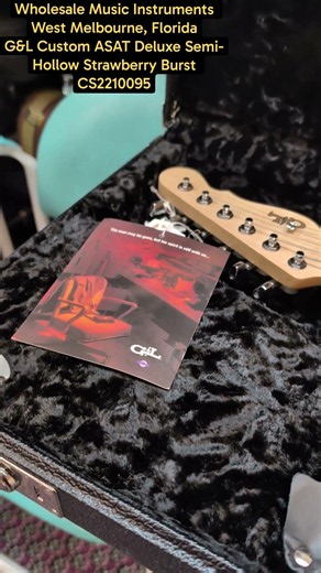 G&L Custom Shop ASAT Deluxe Semi-Hollow Strawberry Burst CS2210095 at Wholesale Music Instruments.