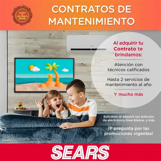 Para el cuidado de tus equipos 📺 Contratos de Mantenimiento SEARS ✨ Términos 👉 https://bit.ly/3FFHO9b | Sears México