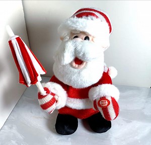 T.L. Toys Singing Plush Stuffed Santa Umbrella, "singing in the Snow" Animated Christmas Toy - Etsy