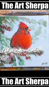 15K views · 251 reactions | A fun painting of a red cardinal in a Winter landscape fully available step-by-step real time lesson on my YouTube channel enjoy the real for a quick peek at how this is painted #theartsherpa #art #artist #artwork #artoftheday #painting #paintingart #paintingclass #paintingprocess #paintingoftheday #paintingwithatwist #acrylicpainting #acrylicpaintings | The Art Sherpa Legacy | Facebook