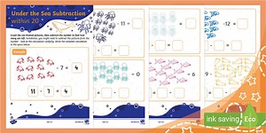 Under the Sea Subtraction within 20 (Ages 5 - 6)