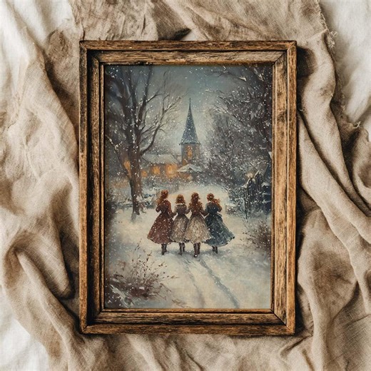 PHYSICAL PRINT Little Women Christmas Art Print, Book Nook Decor, Victorian Christmas Painting, Jo March, Classic Book Art, Book Lover Gift - Etsy
