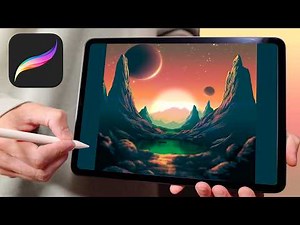 Space Landscape - Procreate tutorial 196