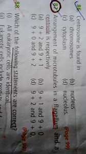 Arrangement of microtubules in a flagellum and a centriole is r... | Filo