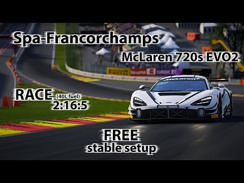 ACC 1.10 - McLaren 720s EVO - Spa-Francorchamps - FREE stable Race setup