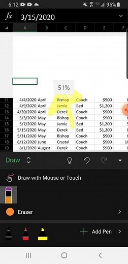 📱 How to Draw & Erase in Excel Mobile | Ink Annotations Tutorial #shorts