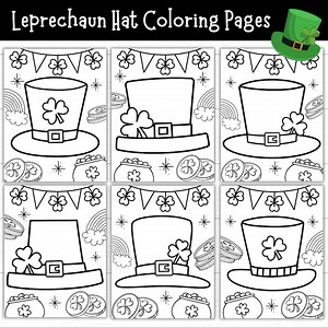 St. Patrick’s Day Coloring Pages for Kids Printable, Leprechaun Hat Coloring Sheets, March Classroom Activity, Preschool and Kindergarten - Etsy