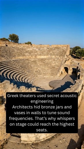 “Ancient Greeks Built Surround Sound… Without Speakers 😭🎧” #GreekTheatre #AncientEngineering #HistoryFacts #Acoustics #CrazyHistory #FunnyHistory #DidYouKnow #ViralReels #MindBlowingFacts #AncientGenius | Interesting Facts