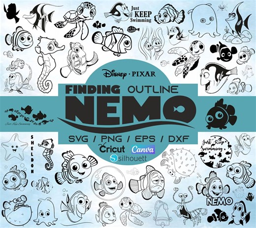 Finding Nemo and Dory SVG Bundle, Cricut & Silhouette Designs (digital Download) - Etsy