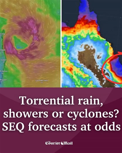 The potential for two tropical cyclones in Far North Queensland has weather chasers in a frenzy, warning of 500mm totals for the southeast. Read more: https://bit.ly/4raXq9P | Springfield News