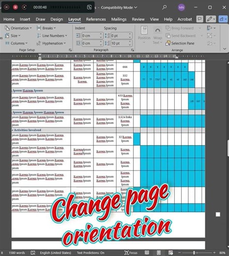 Mix portrait and landscape pages – without disrupting pages or content MS Word!!