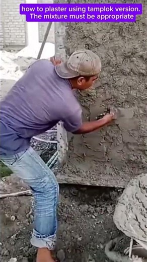 How to plaster walls using a cast-on version. The cement must be adjusted. #shorts