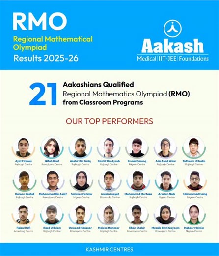 Aakash_Institute_Rajbagh_ on Instagram: "Congratulations to all students and whole Aakash Family #rmoresults #imoexams #results #olympiadsuccess"