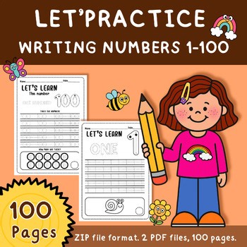 Let’s Learn Numbers!|Tracing & Missing Numbers 1-100 Worksheet Pack|Spring Theme