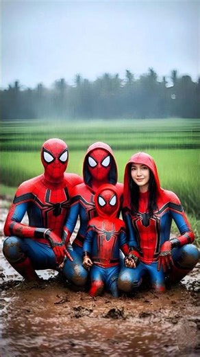 ♥️ Spider-Family Goes Mud Mode ♥️ Spider-Man Evolution ✅ shorts #spiderman #marvel #avengers #ai