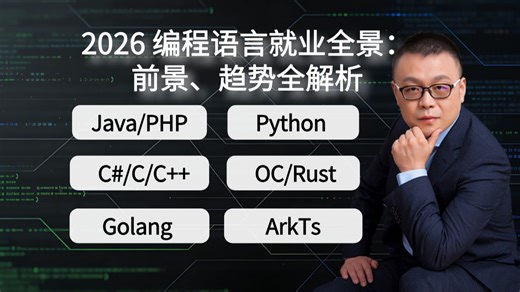 2026 编程语言就业全景：前景、薪资与趋势全解析（Java/PHP/C#/C/C++/Golang/Python/OC/Rust/ArkTs...）