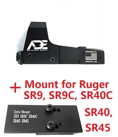 Ade Advanced Optics RD3-006B GREEN Dot Sight   Optic Mounting Plate for SR9,SR9C,SR40C,SR40,SR45 Pistol   Picatinny Mounting Plate