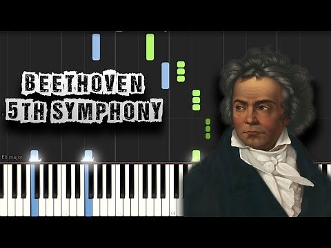 Ludwig Van Beethoven - 5th Symphony in C Minor - Piano Tutorial Synthesia (Download MIDI)