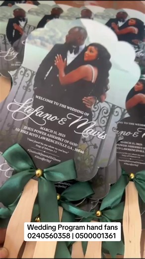 Wedding program fans for Stefano & Mavis ✨ ………………………………………………… Minimum quantity: 30pieces ✨ ………………………………………………………… . . #idoweddings #invitation #invitationghana #ghanainvitations #ghanaweddings