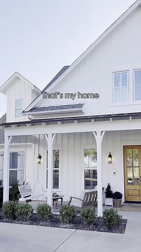 Jessica | Old Barn Company | house plans + on Instagram: "That’s my home. She’s iconic. A true dream build - and I’m grateful for every detail. From the farmhouse front porch to the open floor plan and thoughtful home design, this build was created with heart. If you’re dreaming of your own forever home, our floor plans and house plans are designed for real life - and our owner builder program gives you the confidence to make it happen. Follow along for more inspiration on building smarter, savi