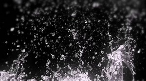 High speed camera shot of an water element, isolated on a black background. Can be pre-matted for your video footage by using the command Frame Blending - Multiply.
