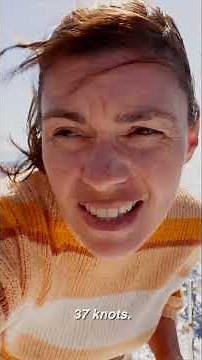 This is what sailing in 38 knots is like on a catamaran