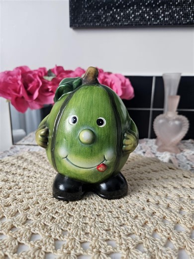 Vintage Watermelon Piggy Bank – Ceramic Fruit Character Coin Bank – Cute Retro Home Decor - Etsy