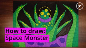 2.7K views |  As we countdown to #BritSciFi next month, we show you how to draw a space monster. ️ You will need: Paper, pencil, black pen, colouring pens and a mug. ️ We'd love to see your space monsters. Please share them with us on social. #SciFi #Art #Monster | National Space Centre | Facebook