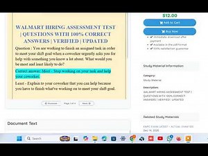 WALMART HIRING ASSESSMENT TEST
