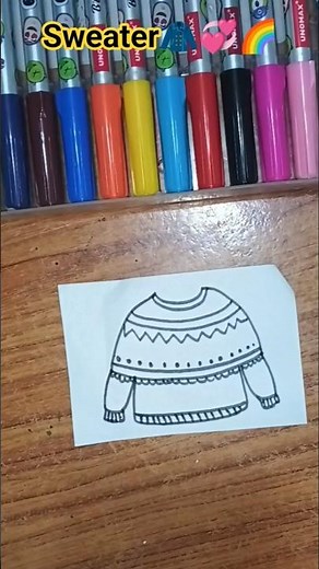 How to draw a sweater🧥💞🌈#Shorts#Sweaterdrawing#winterspecialdrawing#Happynewyear#drawing#viral#art❤️