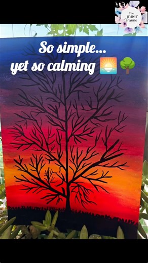 ✨🌅 Stunning Beginner Sunset in Minutes – Easy Acrylic Painting! 🔥 #Shorts #ArtShorts #shortsfeed