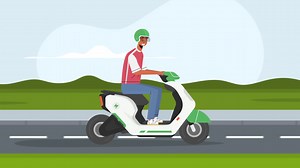 An animation of a People driving electric scooter | Free Stock Video Footage