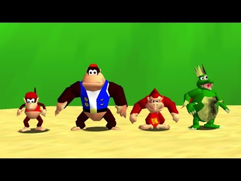 4 Donkey Kong 64 Characters in Mario 64 - Full Game Walkthrough