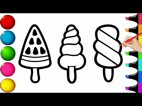 How to Draw and Color Ice Cream | Easy Ice Cream Drawing for Kids
