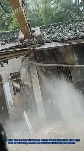 xcavator Demolition Tearing Down an Old House!