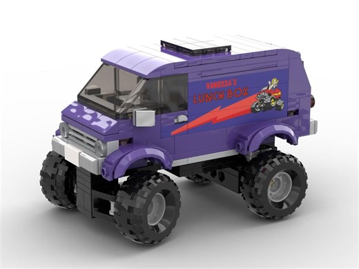 LEGO MOC-169126 Van with Monster Truck Chassis (inspired by Tamiya Lunchbox) Circuit Cubes RC version (Speed Champions 2024)