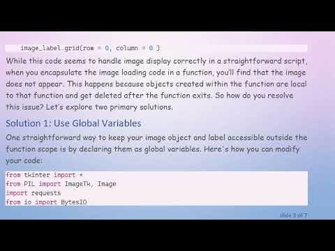 Displaying an Image in Python within a Function