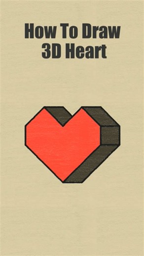 How to Draw 3D Heart Shape ♥️ #drawing #3ddrawing #3dart